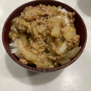 簡単♪(^^)合挽肉と白菜のあんかけ丼♪